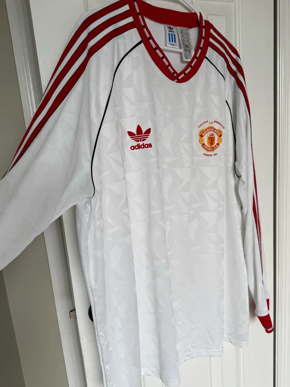MANCHESTER UNITED '91 AWAY LONG SLEEVE JERSEY Soccer Club Size XXL NEW